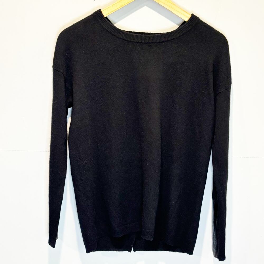 Generation Love Lexie Black Cashmere Split Back Sweater - size XS
